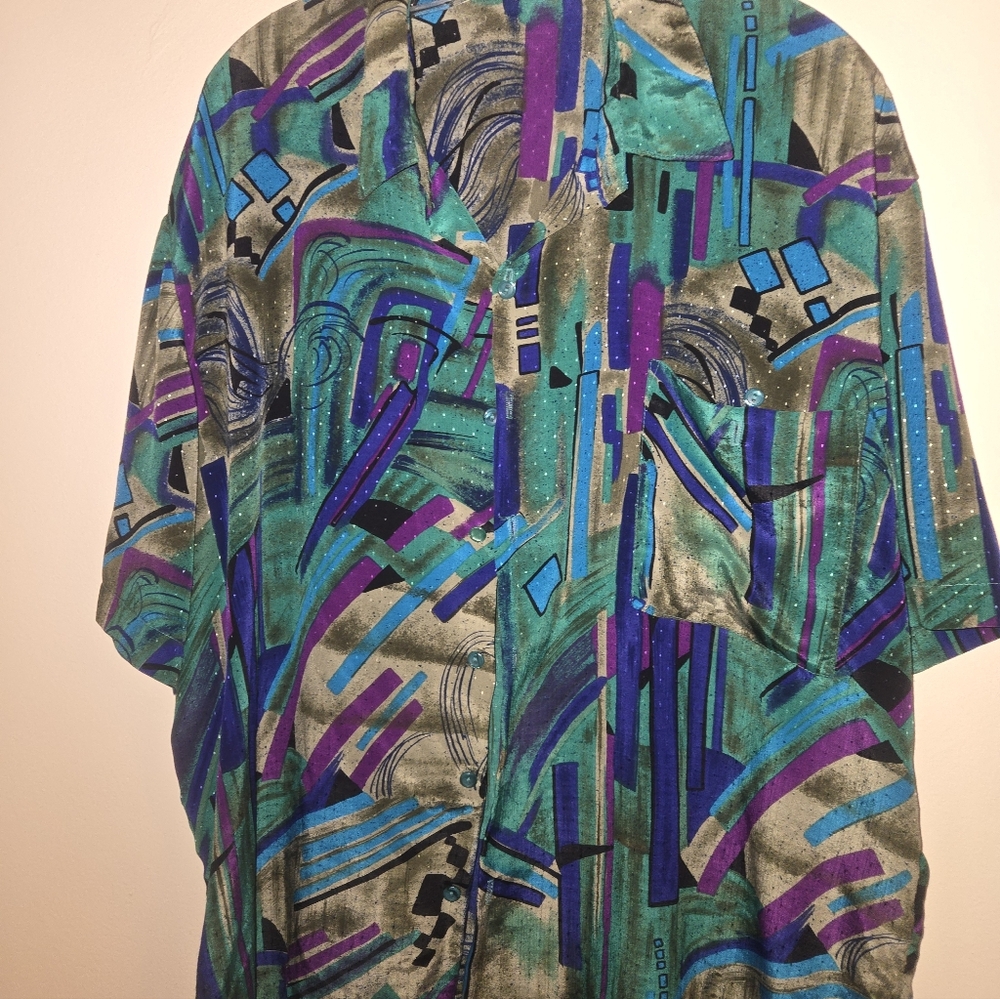 Alan Stuart Multicolor Abstract Men's Shirt - Picture 4 of 4